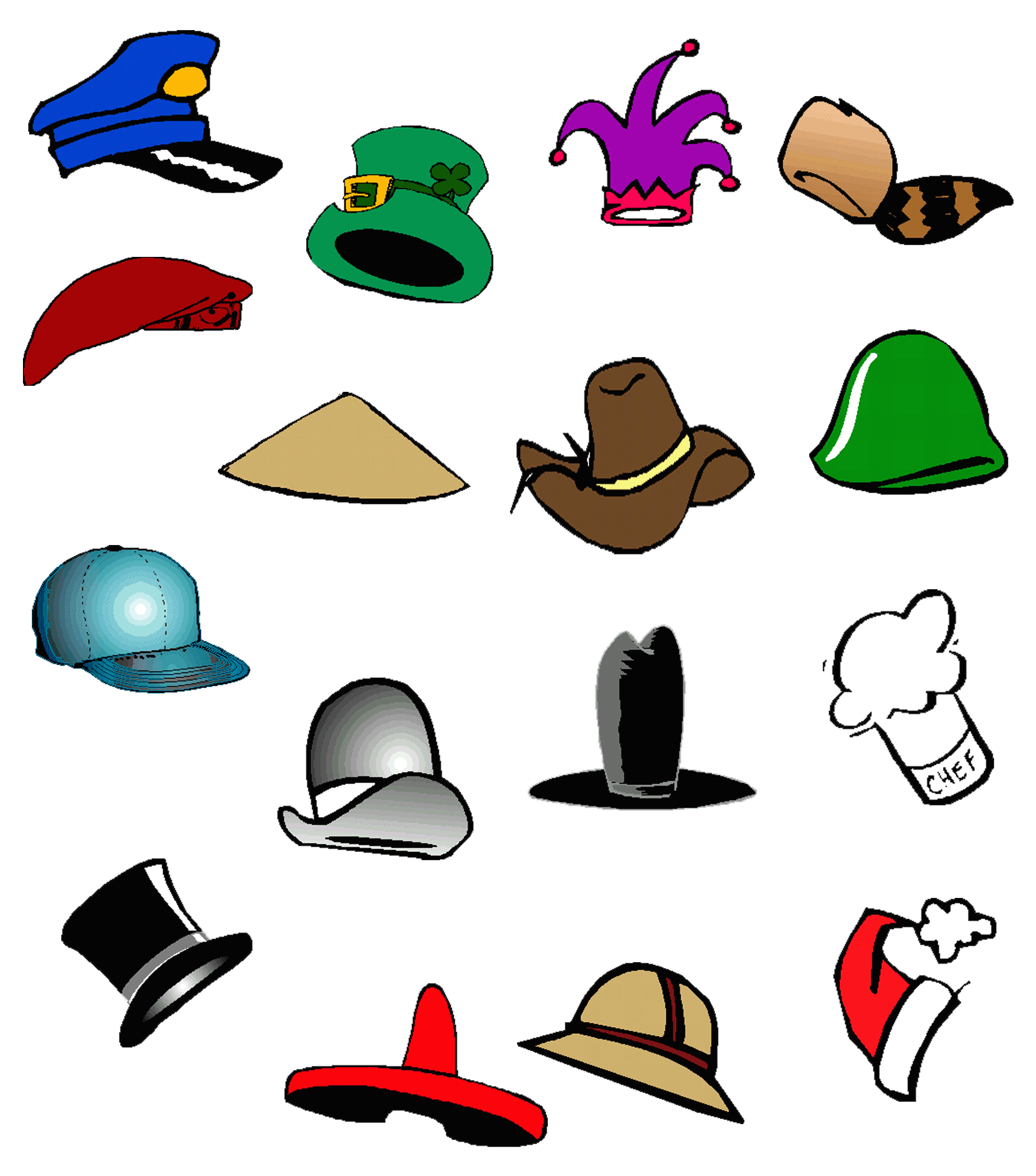 clipart many hats - photo #8